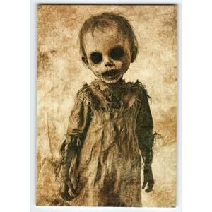 Vintage Halloween Creepy Doll Photochrome Postcard 5.5x4 Inch